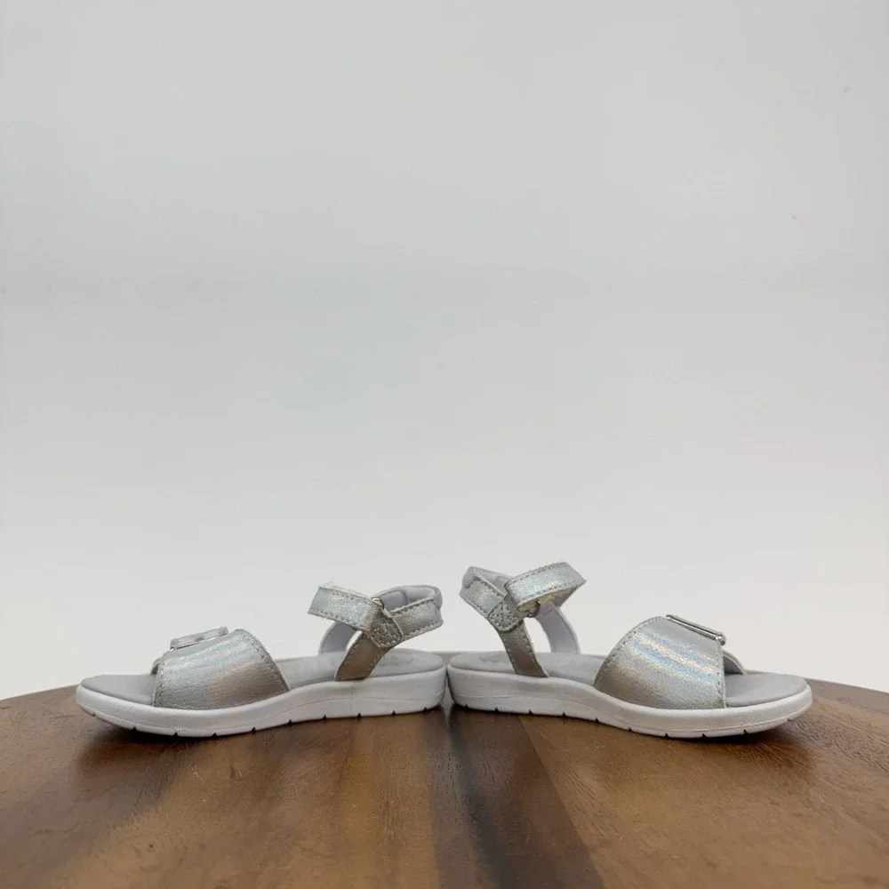 Little Kids Sperry Galley Plushwave Silver Strappy‎ Ankle Strap Sandals Size 7 C